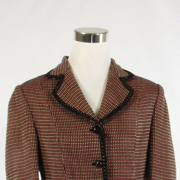 Perry Ellis red white plaid jacket 8 - Picture 2 of 8
